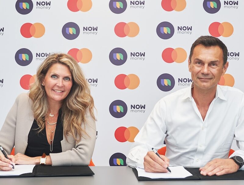 Nicolas Andine, CEO at NOW Money and Gina Petersen-Skyrme, Vice President, Country Manager, UAE and Oman at Mastercard at signing ceremony.